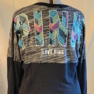 Victoria secret Pink sweatshirt black gray Large
